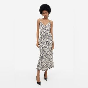 H&M Snake-print Spaghetti-Straps Dress